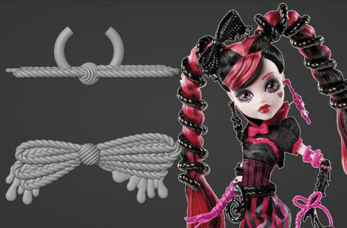 draculaura sweet screams bow replacement monster high doll custom accessory headpiece 3d print model - Mito3D