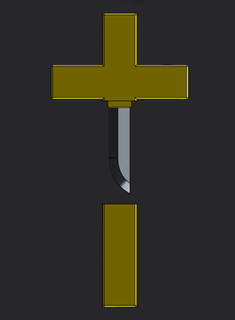 dracule mihawk - kogatana one piece dagger knife sword necklace hawk-eye swordsman 3d print model - Mito3D