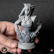 draenei beauty bust art shaman female warcraft wow fantasy dnd miniature resin pre-supported tabletop dungeon figurine stl sexy woman girl 3d print model - Mito3D