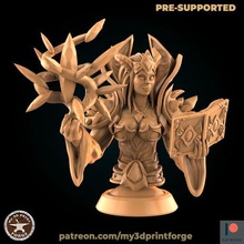 draenei female mage bust art shaman beauty warcraft wow fantasy dnd miniature resin pre-supported tabletop dungeon figurine stl sexy woman girl 3d print model - Mito3D