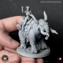 draenei female shaman elekk art beauty warcraft wow fantasy dnd miniature resin pre-supported tabletop dungeon figurine stl sexy woman girl 3d print model - Mito3D