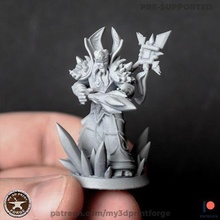 draenei mage casting frost bolt art wizard magician warcraft wow fantasy dnd miniature resin pre-supported tabletop dungeon figurine stl spell caster 3d print model - Mito3D