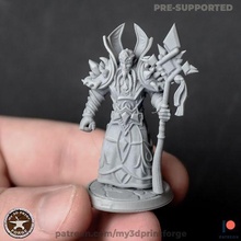 draenei mage staff art wizard magician warcraft wow fantasy dnd miniature resin pre-supported tabletop dungeon figurine stl spell caster 3d print model - Mito3D
