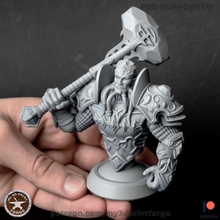 draenei paladin bust warrior mace warcraft wow fantasy dnd miniature resin pre-supported tabletop dungeon knight figurine 3d print model - Mito3D