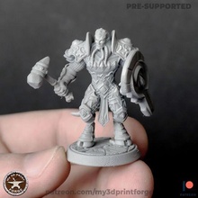 draenei paladin shield mace game warrior warcraft wow fantasy dnd miniature resin pre-supported tabletop dungeon knight figurine 3d print model - Mito3D