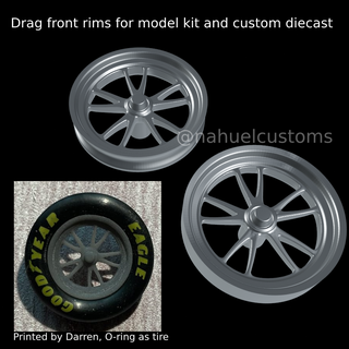 drag front rims model kit custom diecast 3d print model - Mito3D