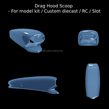 drag hood scoop - model kit custom diecast rc slot 3d print model - Mito3D