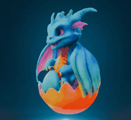 traîne beb sortir del huevo jeu dragon œufs pâques bébé 3d print model - Mito3D