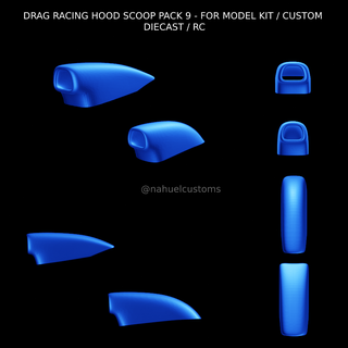 arrastar corrida capuz colher pacote 9 modelo kit personalizadas diecast rc colheres carro fenda pró mod super gás 3d print model - Mito3D