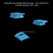 drag racing vintage hood scoop - model kit custom diecast rc slot 3d print model - Mito3D