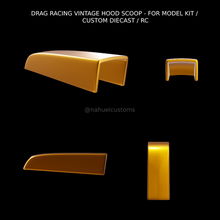 drag racing vintage hood scoop - model kit custom diecast rc 3d print model - Mito3D