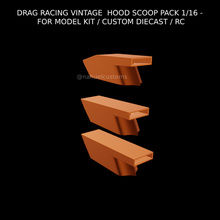 drag racing vintage hood scoop pack 1 16 - model kit custom diecast rc 3d print model - Mito3D