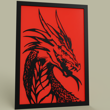 dragon's head art 2dart 2d wall dragon fantasy painting 3d print model - Mito3D