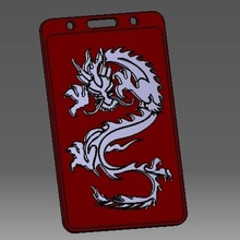 dragon-3d badge id credit card holder gadget 3d print model - Mito3D