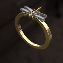 dragon-fly anillo la joyería femenino casual mosca dragón naturaleza 3d print model - Mito3D