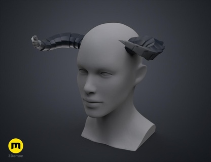 dragon-like horns horn accessories headpiece head cosmetics cosplay fantasy devil drake dragon beast monster boss evil 3d print model - Mito3D