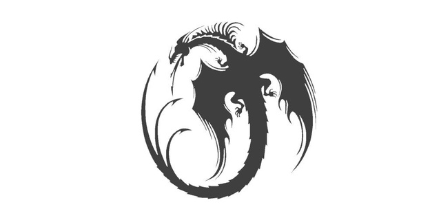 Drachen Kunst Dinosaurier Tier Innere Design d20 Zauberer Nerd Fantasie Schlüsselbund Emblem Anhänger Logo Magie Mauer 3d print model - Mito3D