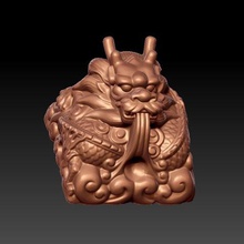 dragon art animal stamp seal oriental china chinese 3d cnc printable decoration 3d print model - Mito3D