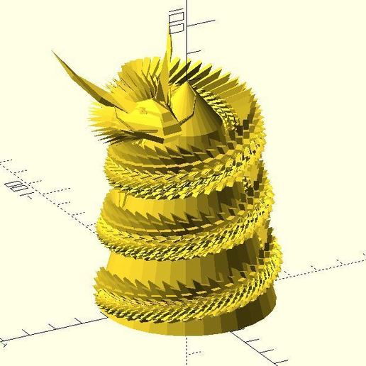 dragão a arte bezier-curva matemática-art personalizador de sistemas hélice openscad matemática 3D print model - Mito3D