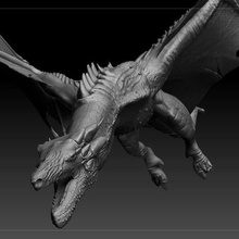dragon art support print easy monster best fantasy creatures gameofthrones lizard reptile animal printable 3d 3d print model - Mito3D