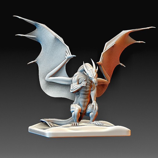 Dragão arte animal criatura dragões imprimível modelo high poly 3D print model - Mito3D