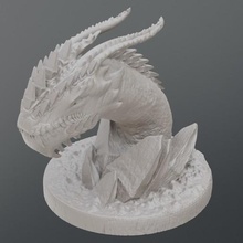 dragon art traîne buste draconique Roche calcul 3d print model - Mito3D