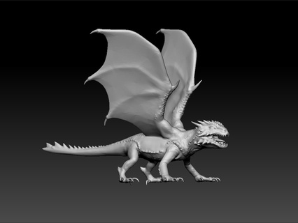 Dragão arte escrivaninha teste modelo surpreendente animal real beleza lindo melhor brilhante 3d print model - Mito3D