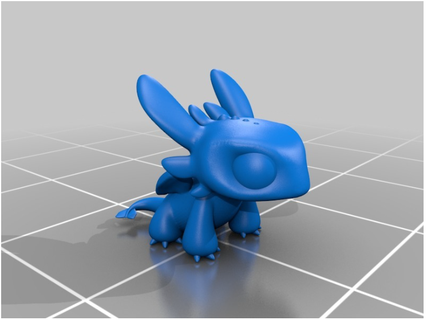 Drago figurina animale fantastico 3d print model - Mito3D