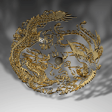dragon & phoenix jewelry china jade 3d print model - Mito3D