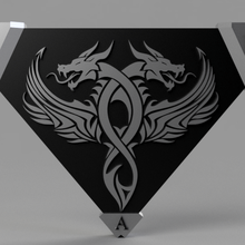 Dragão 4 emblema 3d print model - Mito3D