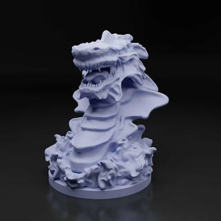 Dragão abissal criaturas animal castelo decoração fantasia medieval busto dragão fracasso escultura escritório casa arte d 3d print model - Mito3D