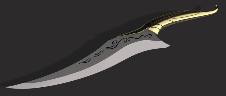 dragon age - isabela's dagger 3d model isabela sword print videogames fantasy bioware diy cosplay 3d print model - Mito3D