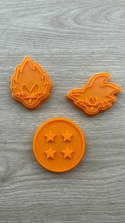 dragon ball cutters - cutter dbz cookie cookies fondant art bakery cupcake deformed flokys memes seal royal icing z goku vegeta 3d print model - Mito3D