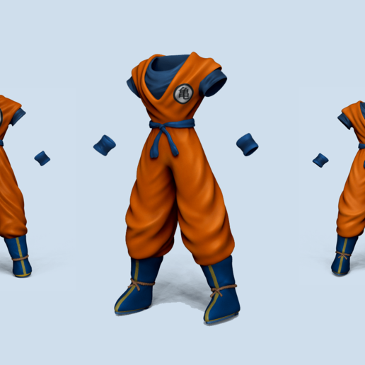 dragon ball goku - costume caractère de la modélisation jeu balle gt z super guerrier gohan fils l'homme vêtements tenue le peau vegeta kuririn l'anime 3D print model - Mito3D