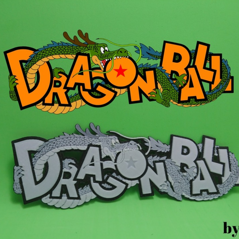 dragon ball logo en 3d divers 3dlite l'anime image lithophania litofania manchon son gokû 3D print model - Mito3D