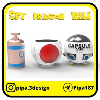 Dragão bola fosco conjunto companheiro erva Argentina Goku vegeta cápsula 3d print model - Mito3D