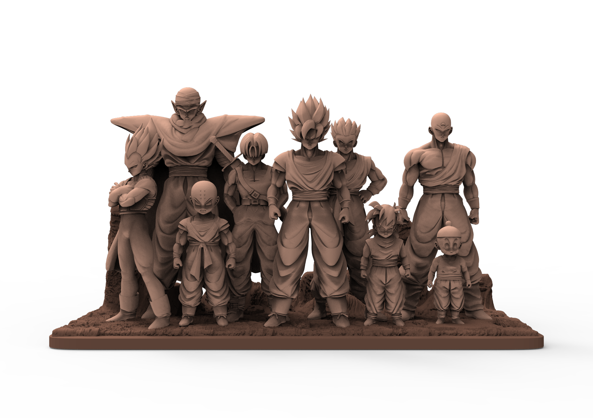 dragon ball mini pack Game goku piccolo kuririn vegeta yamcha tenchiran chaos gohan trunks 3D print model - Mito3D