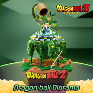 dragon Balle saga cellule diorama goku anime collectionner art jouet figure a18 c18 machine temps vidéo Jeu 3d stl 3d print model - Mito3D