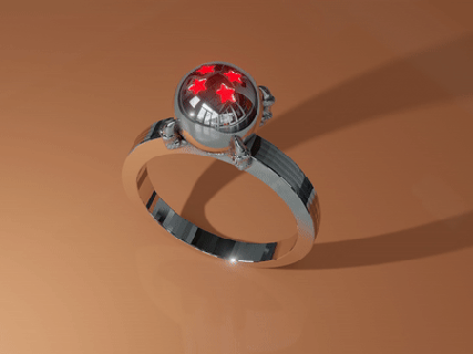 Ejderha top küre yüzük mücevher küreler goku 3d print model - Mito3D
