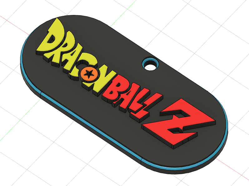 dragon Balle clé bague porte clés anime manche 3D print model - Mito3D
