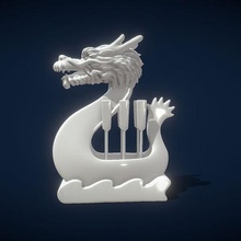 Drago barca taiwan opera d'arte souvenir 3dpainting festivals Dragon Boat scultura 3d print model - Mito3D