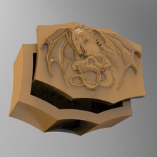 dragon box Kunst 3d Modell stl drucken 3d-drucken Schädel Tier Schatz 3d print model - Mito3D
