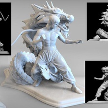 dragon-die bruce lee Kunst statuette 3d print model - Mito3D