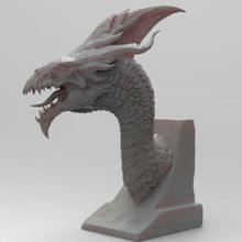 dragon bust1 fier art faible modèle Jeu 3d print model - Mito3D
