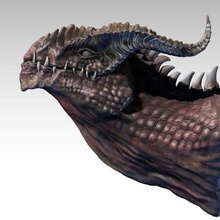dragon bust art creatures head monster creature 3d print model - Mito3D