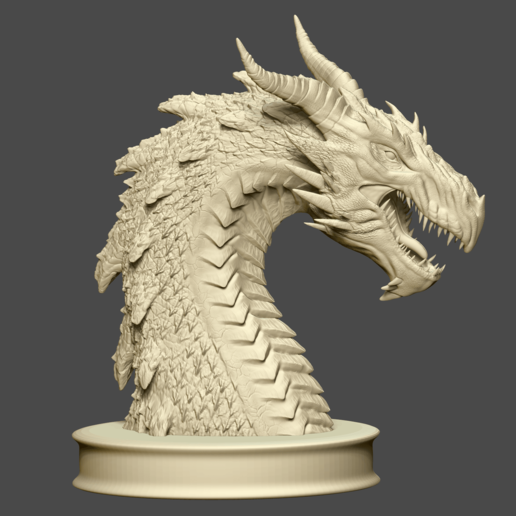 dragón busto art la criatura dungeonsanddragons d&d dragonbust 3dsculpt sculp 3d 3D print model - Mito3D