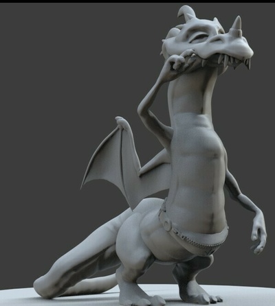 drago calvo3d fantasia creature ruolo 3d print model - Mito3D