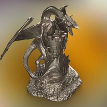 dragon castle Kunst fantasy 3d print model - Mito3D