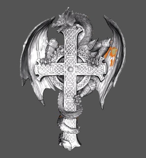 dragon celtic cross 3d print model - Mito3D