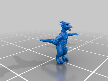 dragon character anthropomorphic furry models art 3d print model - Mito3D